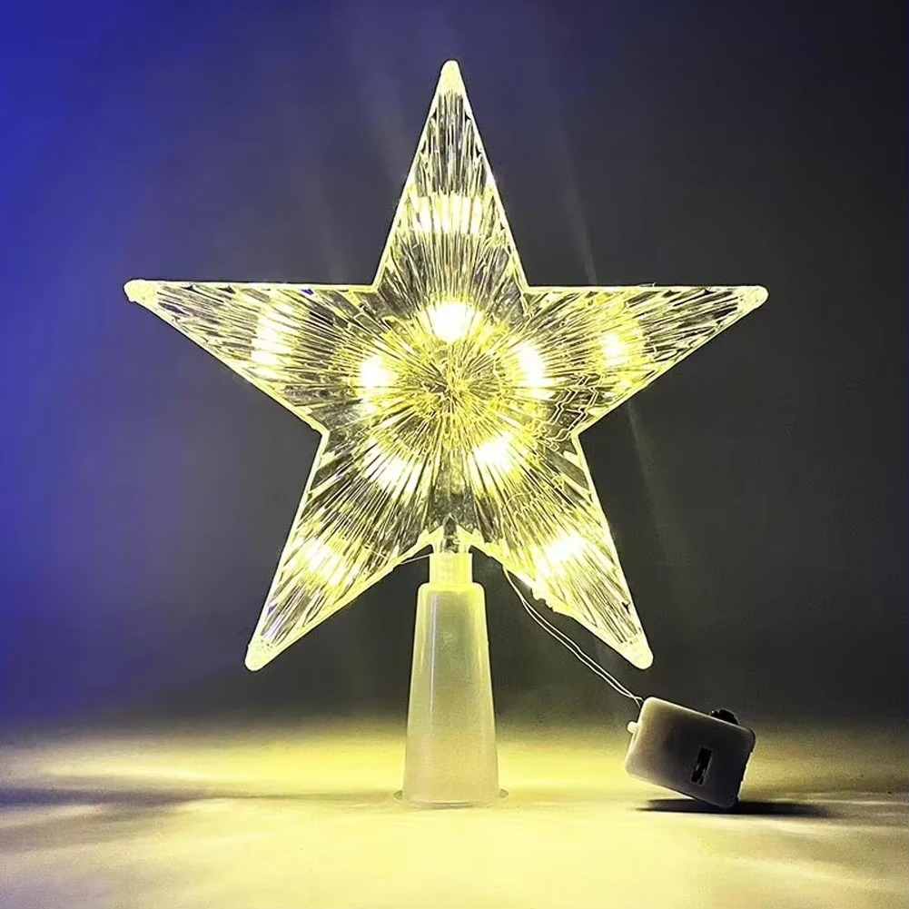 Sparkling LED Christmas Tree Topper Star 6 Inch