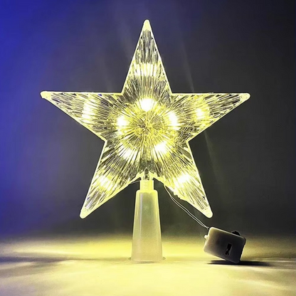 Sparkling LED Christmas Tree Topper Star 6 Inch