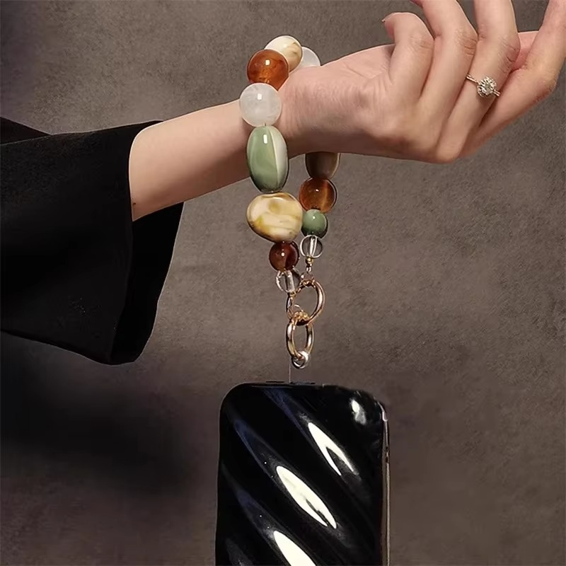 Fun Beaded Alien Phone Charm Keychain - Hehif