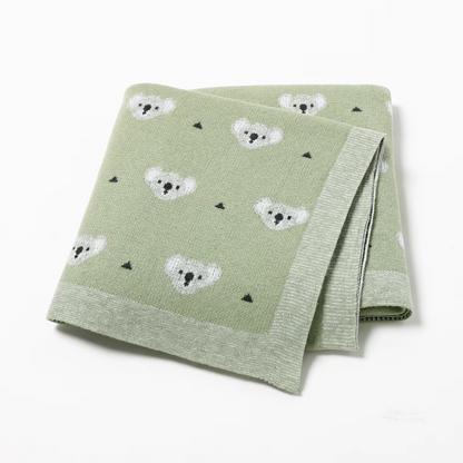 Cozy Plush Baby Blanket with Adorable Koala Pattern