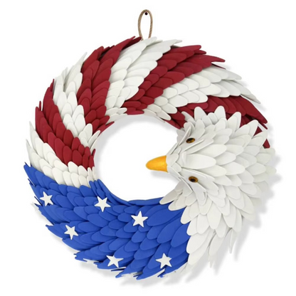 Red White Blue Star Wreath for 4th of July