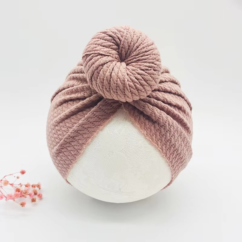 Soft Cable Baby Hat with Floral Headband