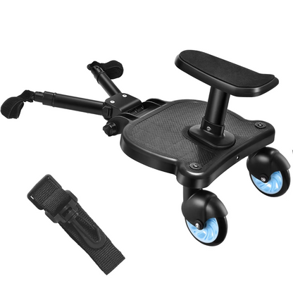 Double Stroller Rider Standing Platform with Removable Seat