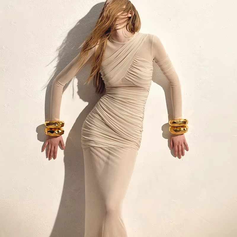 Flowy Chiffon Sleeveless Maxi Evening Dress