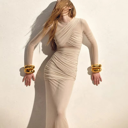 Flowy Chiffon Sleeveless Maxi Evening Dress