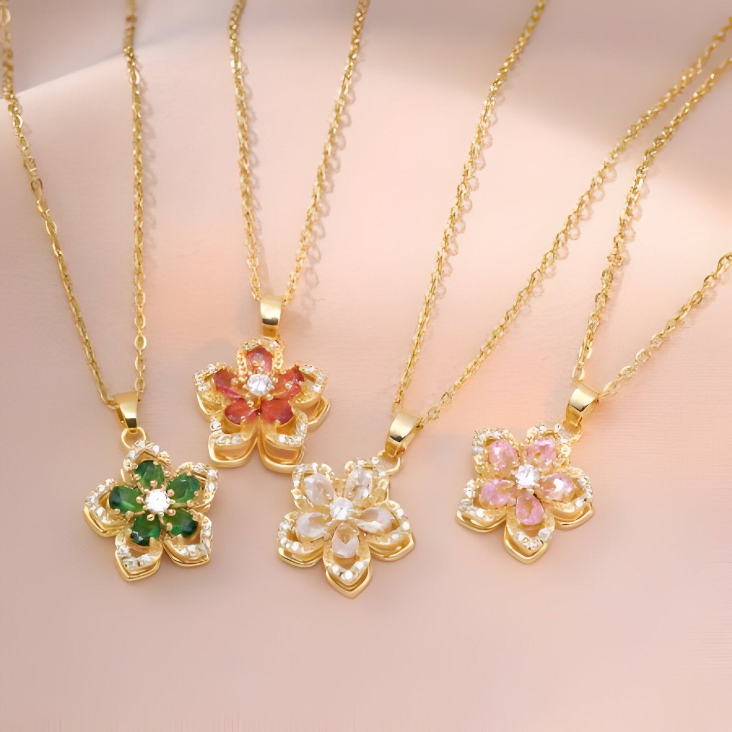 Sparkling Floral Pendant Necklace – Durable Fashion Jewelry - Hehif