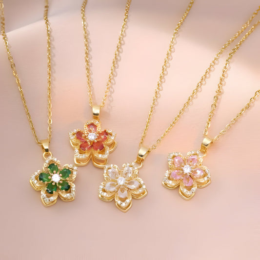 Sparkling Floral Pendant Necklace – Durable Fashion Jewelry - Hehif