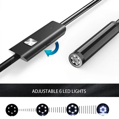 Flexible HD Inspection Camera with 6 LED Lights