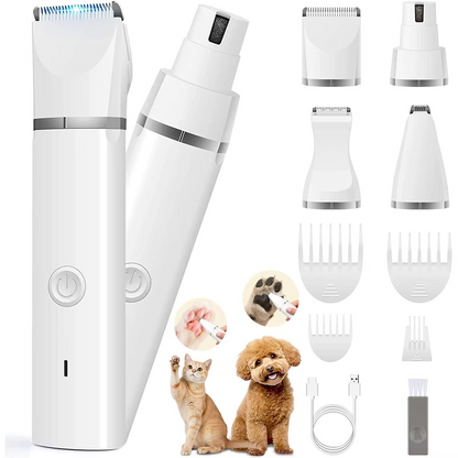 Complete Pet Care Set: Silent Trimmer, Nail File & Grooming Kit - Hehif