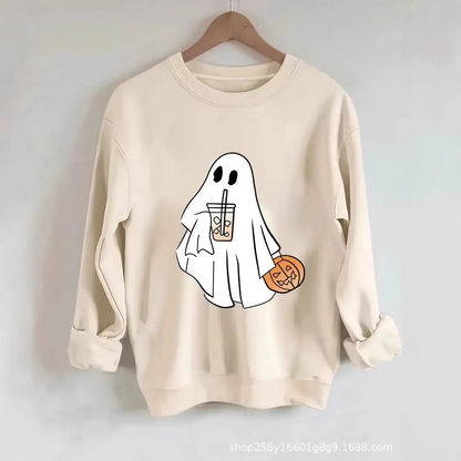 Fun Ghost Graphic Casual Sweatshirt