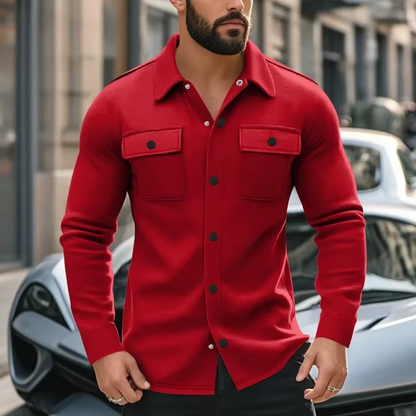 Warm Mens Fleece Coat with Pockets