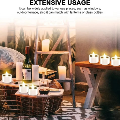 Outdoor Solar LED Candle Lights, Waterproof Rechargeable Decor