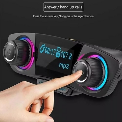 Wireless Car FM Adapter with Dual USB Charging and LED Screen