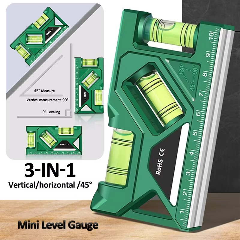 Compact Magnetic Torpedo Level with Protractor