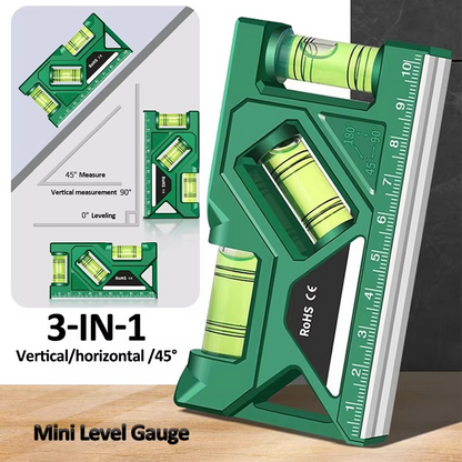 Compact Magnetic Torpedo Level with Protractor