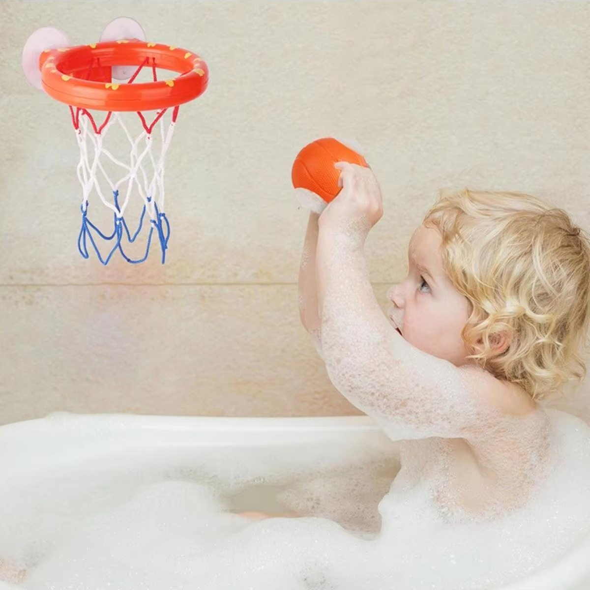 Fun Kids Bath Toy Basketball Set with 3 Balls