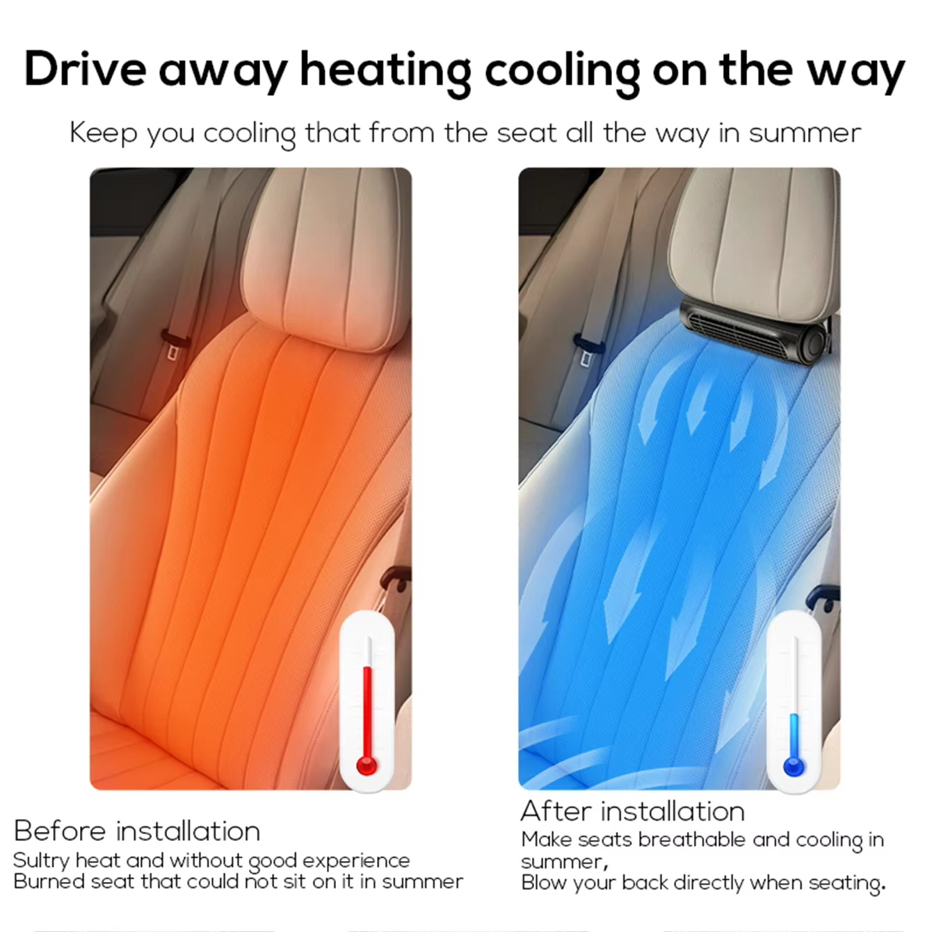 Compact Car Ventilation Fan with Adjustable Mount