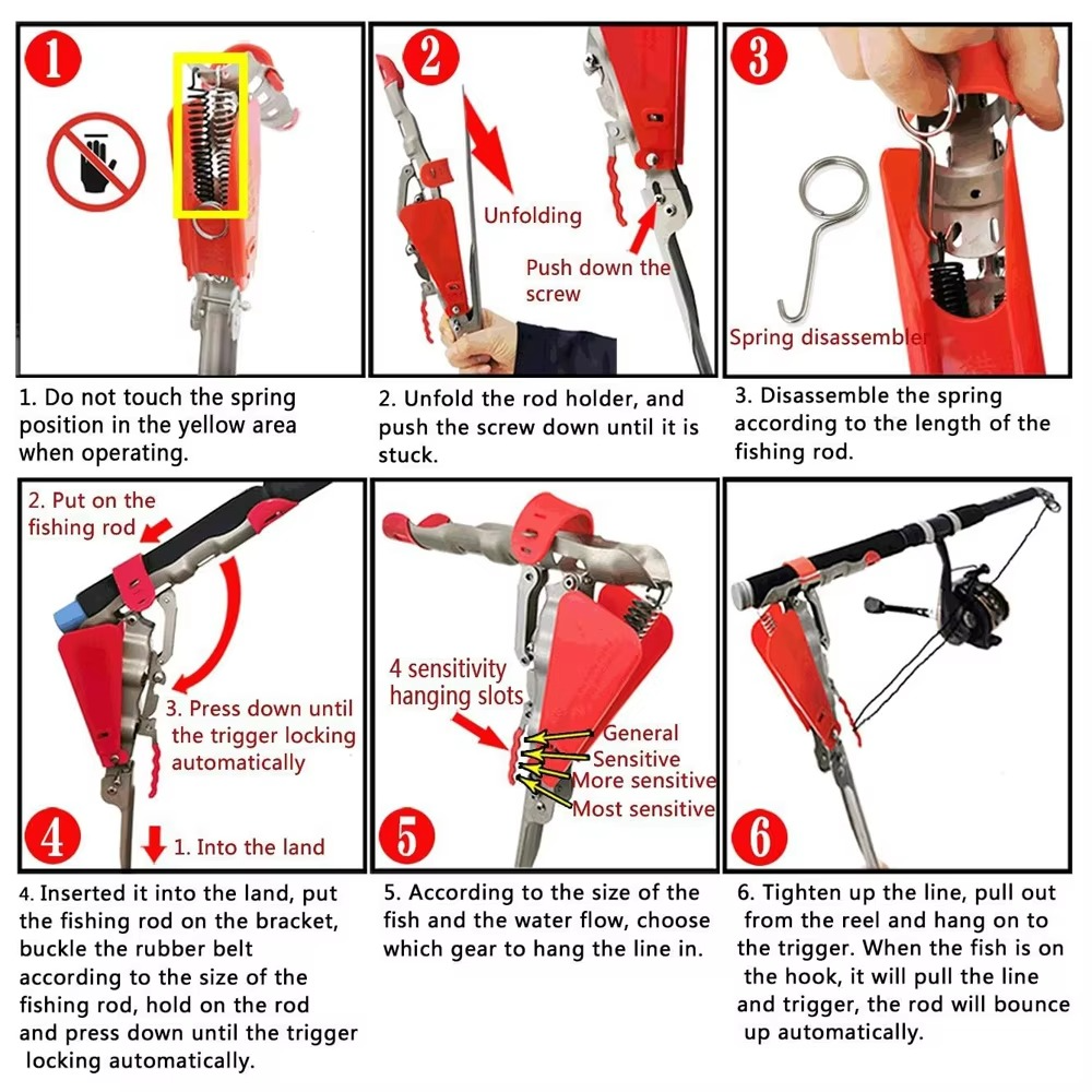 Easy Install Fishing Rod Holder with Adjustable Clamp