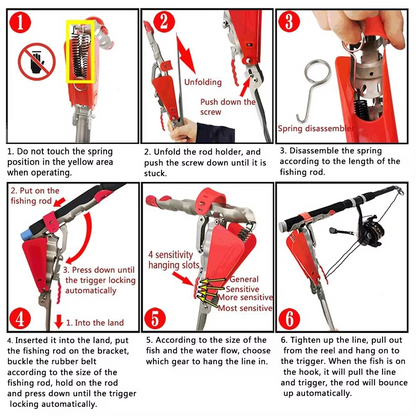 Easy Install Fishing Rod Holder with Adjustable Clamp