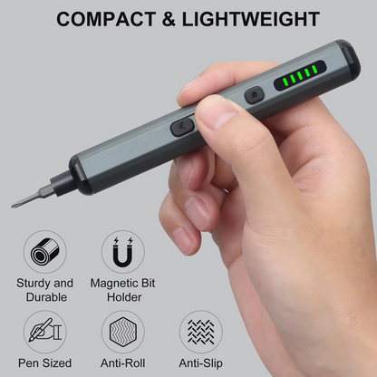 Compact Cordless Screwdriver Kit with 64 Bits and LED Light