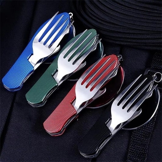 Portable Travel Cutlery Set with Bottle Opener - Hehif