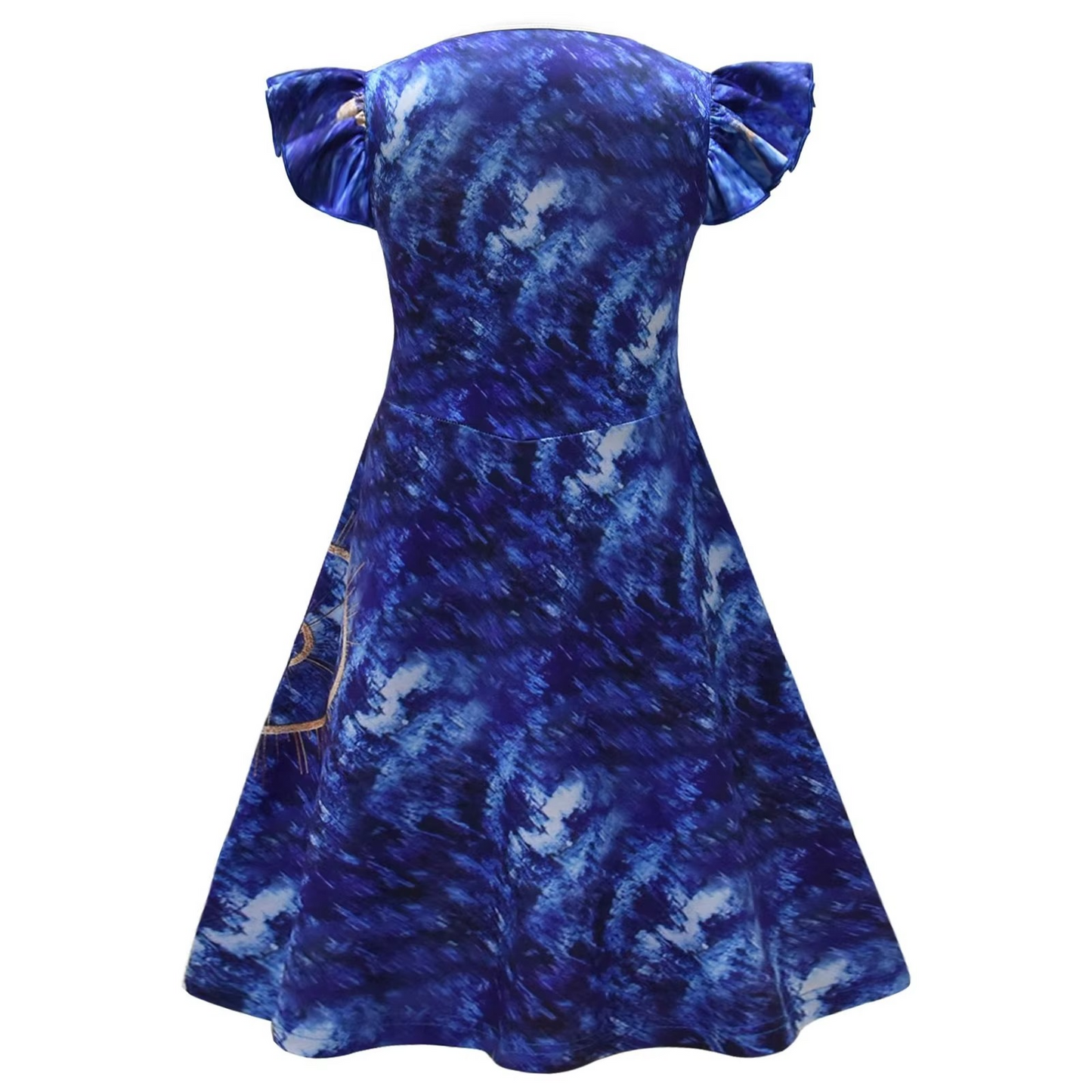Spooky Girls Witch Dress with Detachable Sleeves and 3D Skirt