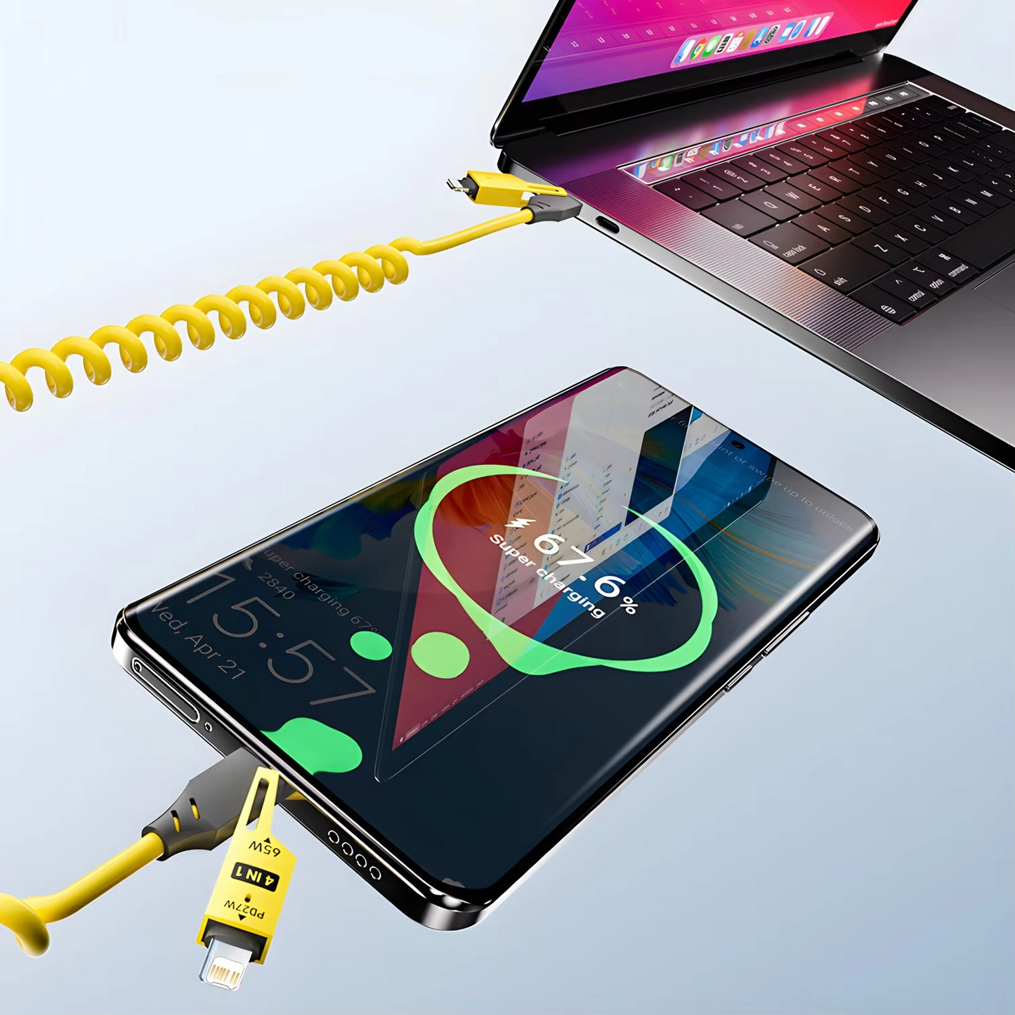 Quick Charge 65W USB-C Cable for iPhone Samsung Phones