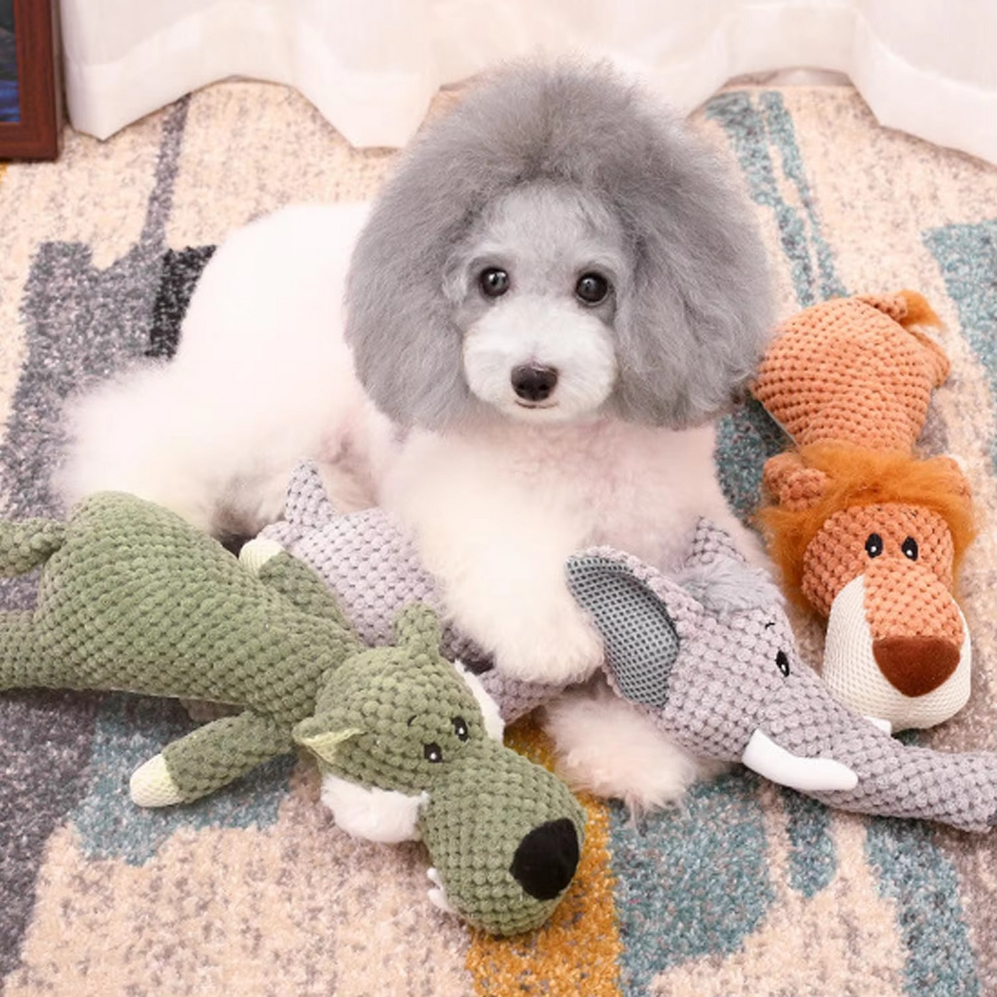 Tough Fuzzy Squeaker Dog Toy for Big Dogs