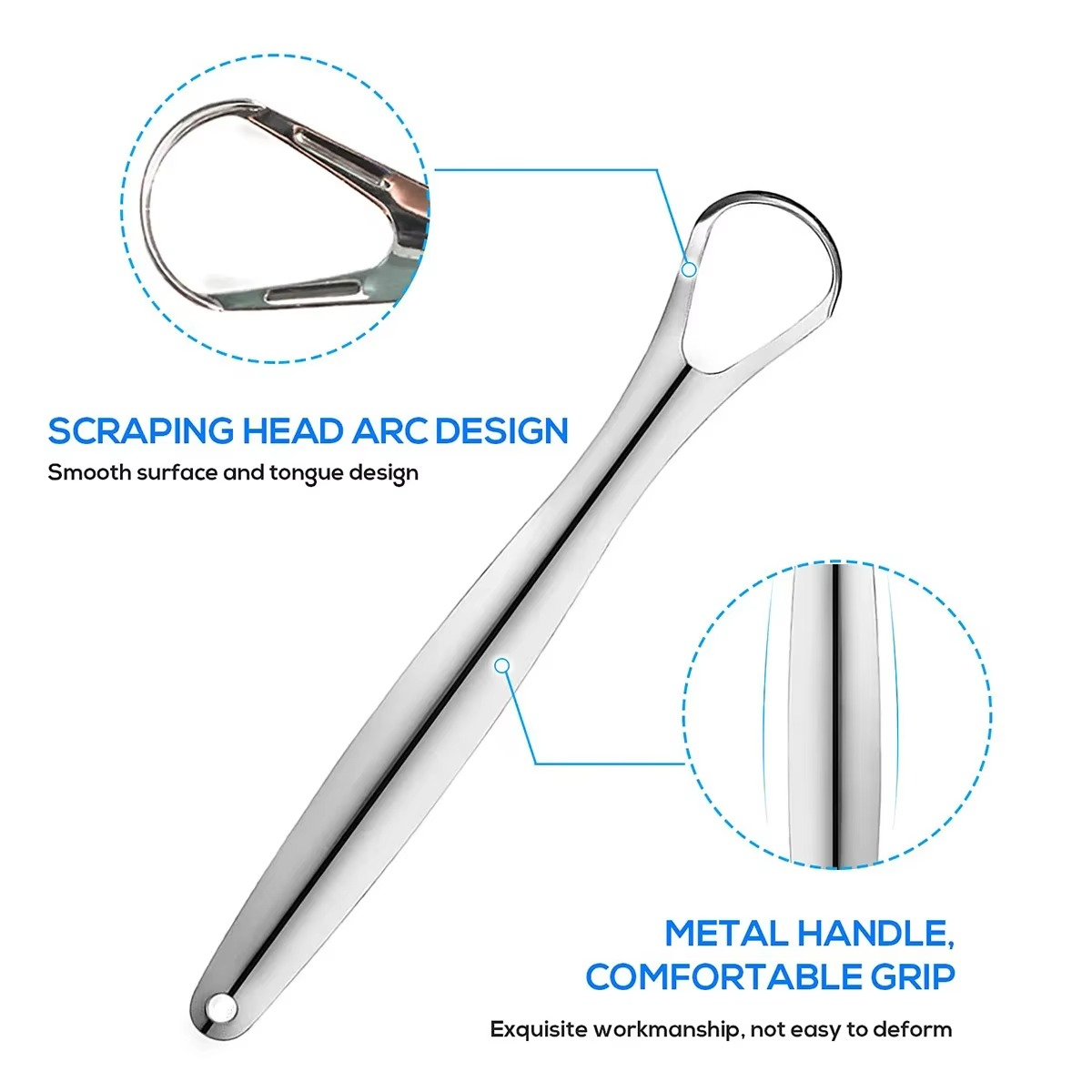 Metal Tongue Scraper for Fresh Breath