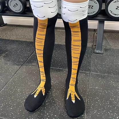 Fun Chicken Pattern Crew Socks for Women