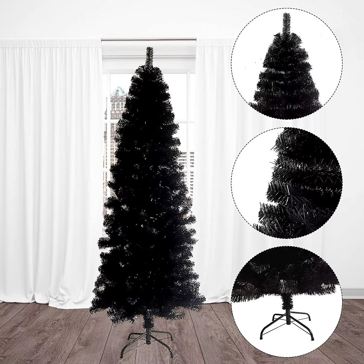 Tall Thin Plastic Christmas Tree for Home Decor