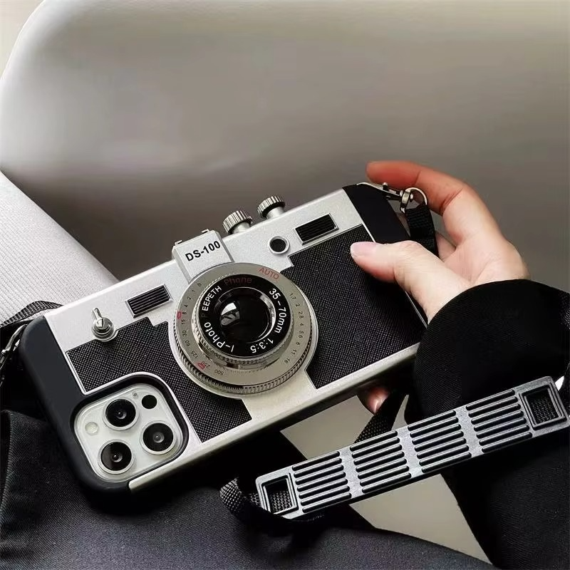 Vintage Style Camera Phone Case With Strap