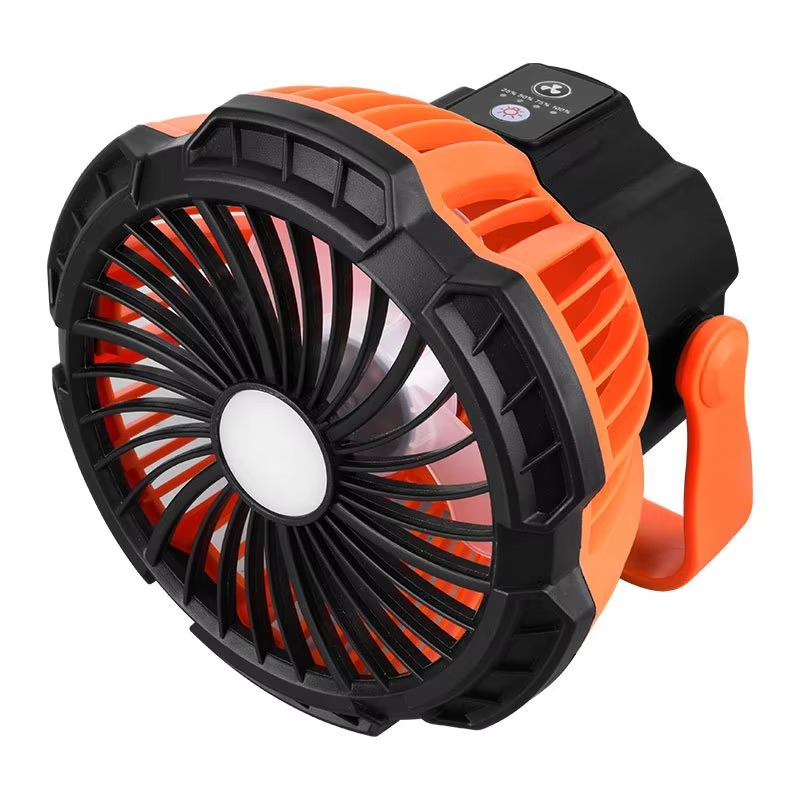 Portable Outdoor Fan with LED Light and Remote