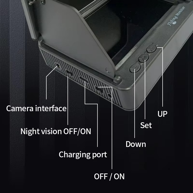 Compact 1080P Waterproof Fish Finder Camera with 4.3 LCD Night Vision