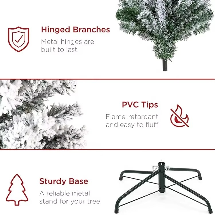 Frosted Pine Christmas Tree with Artificial Snow Decor