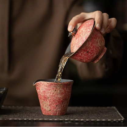 Delicate Handpainted Ceramic Tea Set with Lid