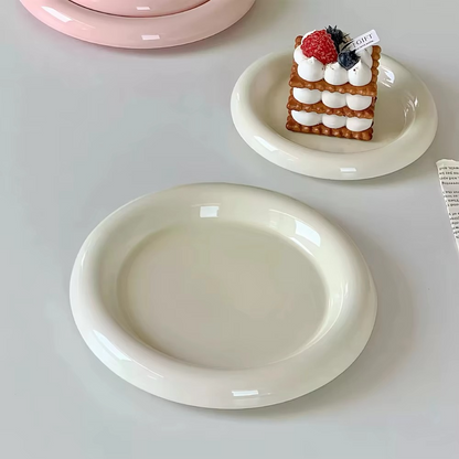 Delicate White Porcelain Dessert Plate