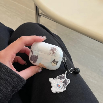 Fun Animal Earbud Case with Small Bell Charm
