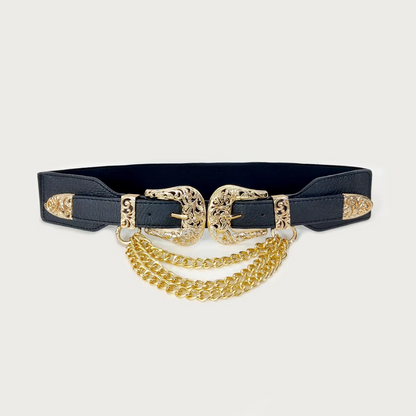 Elegant Adjustable Waist Belt for Women with Metallic Tassel