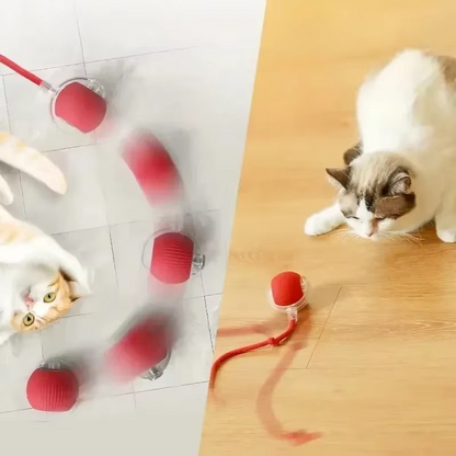 Interactive Cat Toy with Moving Tail and Rechargeable Battery