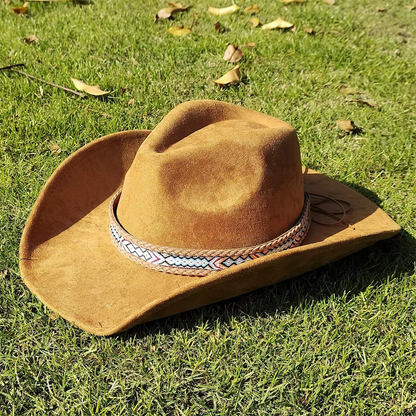 Vintage Leather Cowboy Hat for Men and Women