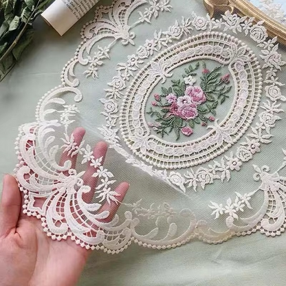 Beautiful Floral Round Tablecloth with Napkins and Coasters