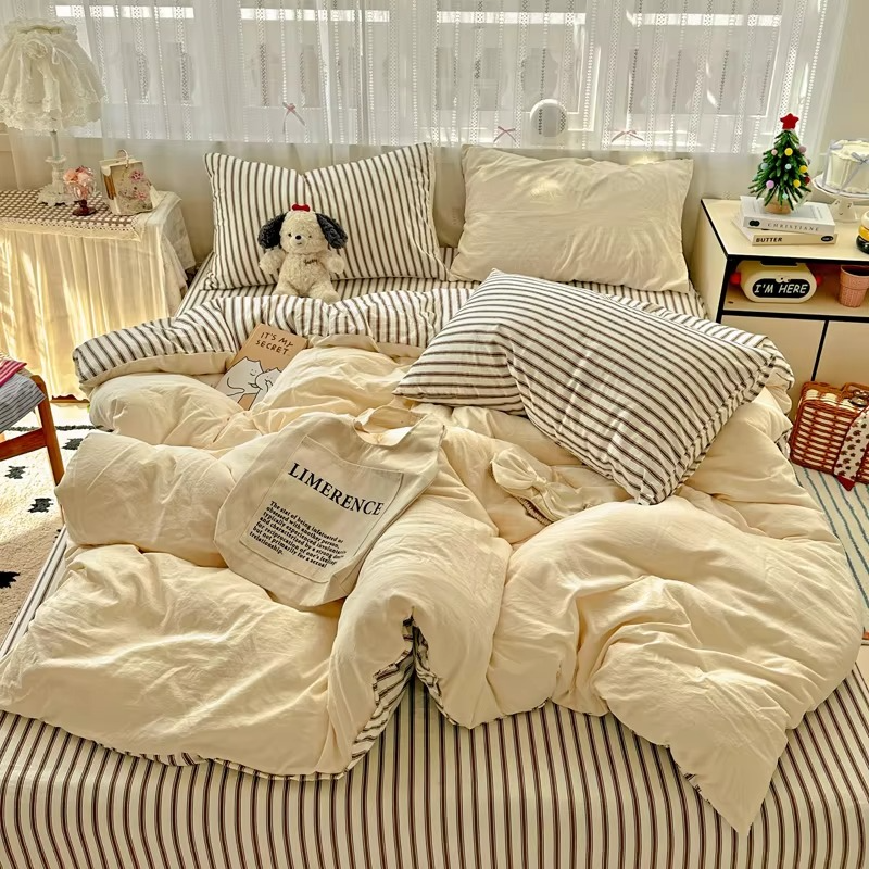 Colorful Korean Inspired Bed Sheet Set - Hehif