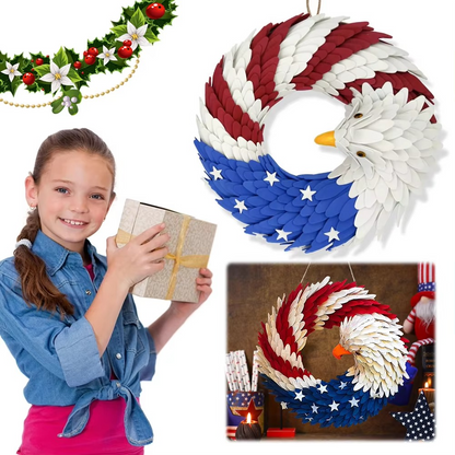 Red White Blue Star Wreath for 4th of July