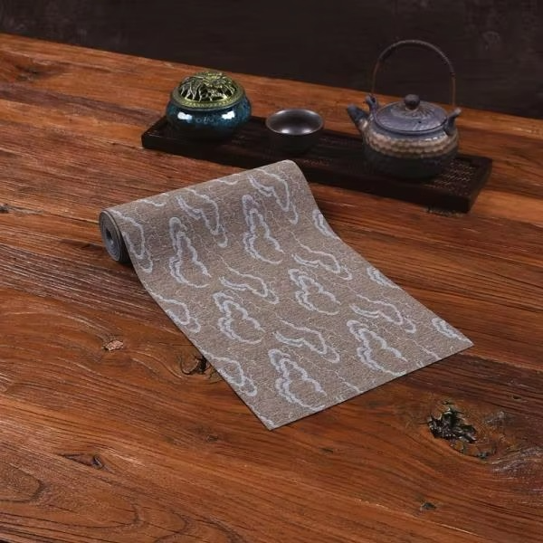 Elegant Waterproof Table Runner Green Leaf Tea Table Mat