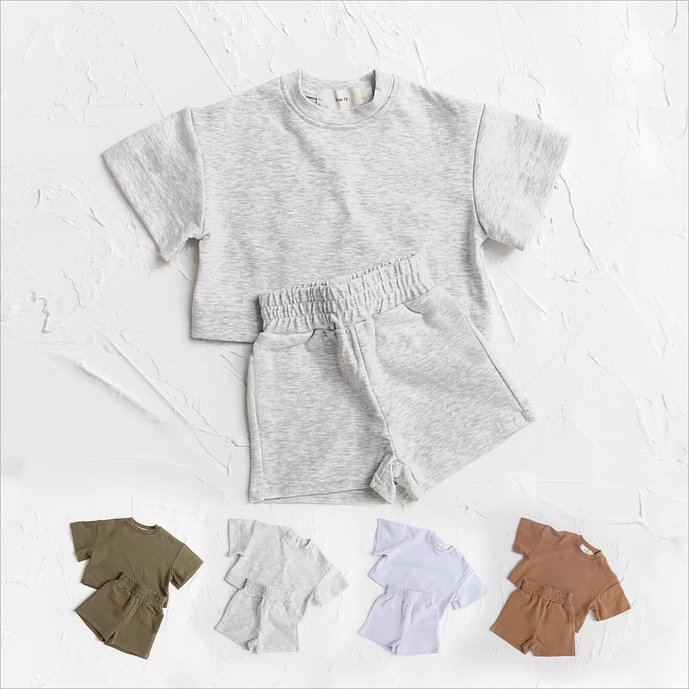 Cute Boys Summer Shorts Tee Outfit Set - Hehif