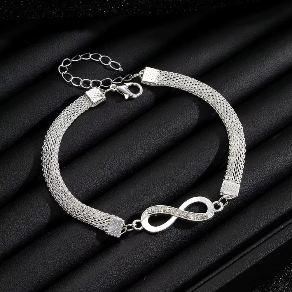 Sparkling Crystal Heart and Love Bracelet Set for Women