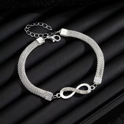 Sparkling Crystal Heart and Love Bracelet Set for Women