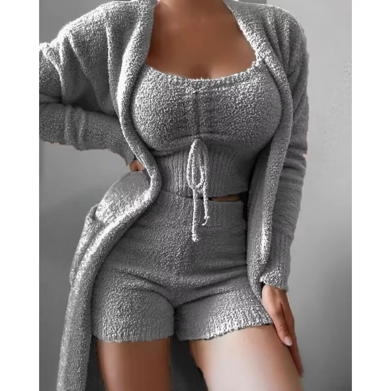 Soft Ladies 3-Piece Pajama Sleep Set - Hehif