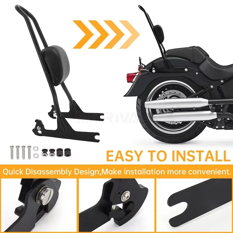 Removable Bike Backrest with Synthetic Leather and Metal Frame